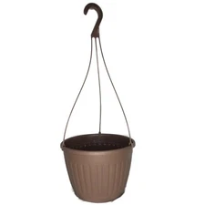 10" BROWN HANGING BASKETS {Set of 5} Plastic Imperial flower pots	