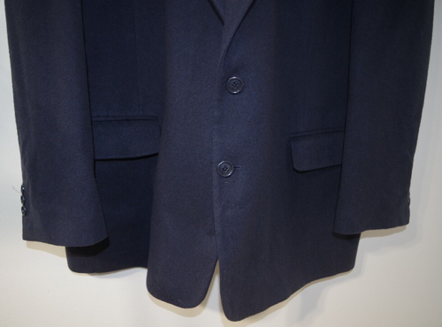 218 ADOLFO Couture Vintage Mens 48 Sport Coat Navy Blue Cashmere Jacket Blazer - Picture 7 of 9