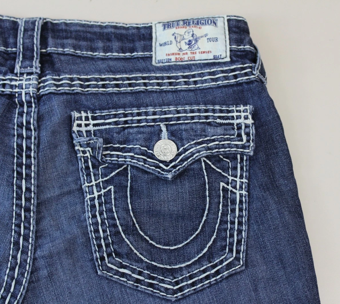 Womens True Religion World Tour Boot Cut Jeans Sz 29 x 28 RN112790 CA57414