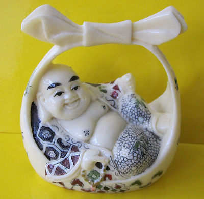 2 Stück Buddha Weisser Buddha lachender Buddha  Glücksbringer Neu NEU