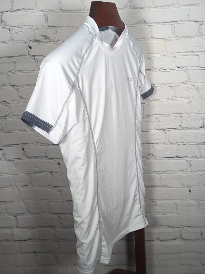 Camisa blanca de manga corta Tesla Sports Gear L para mujer talla grande poliéster Foto 4 de 4