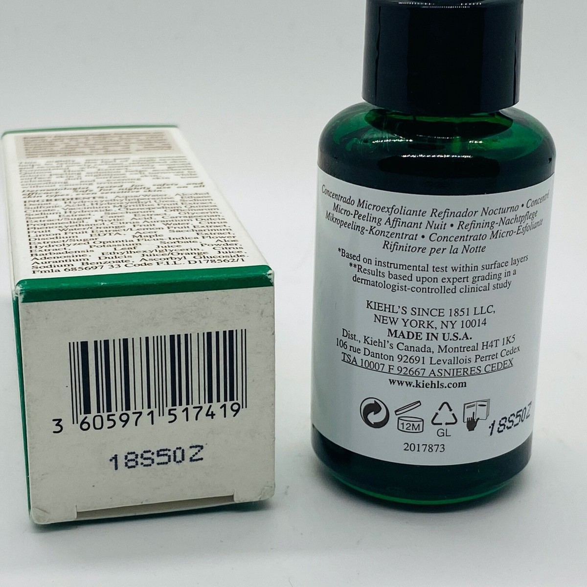 KIEHL'S ナイトリファイニング マイクロピール コンセントレート 30ml Kiehl's Nightly Refining Micro-Peel Concentrate 1 fl.oz / 30