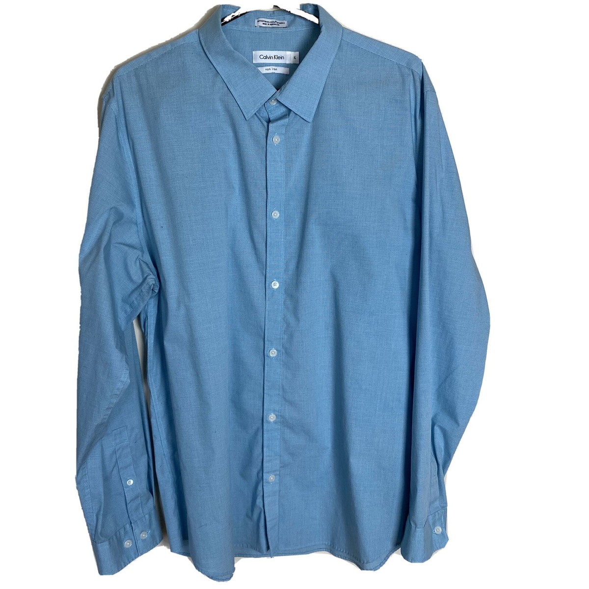 calvin klein no iron dress shirt Calvin Klein Men's Dress Shirt Slim Fit Non-Iron Herringbone