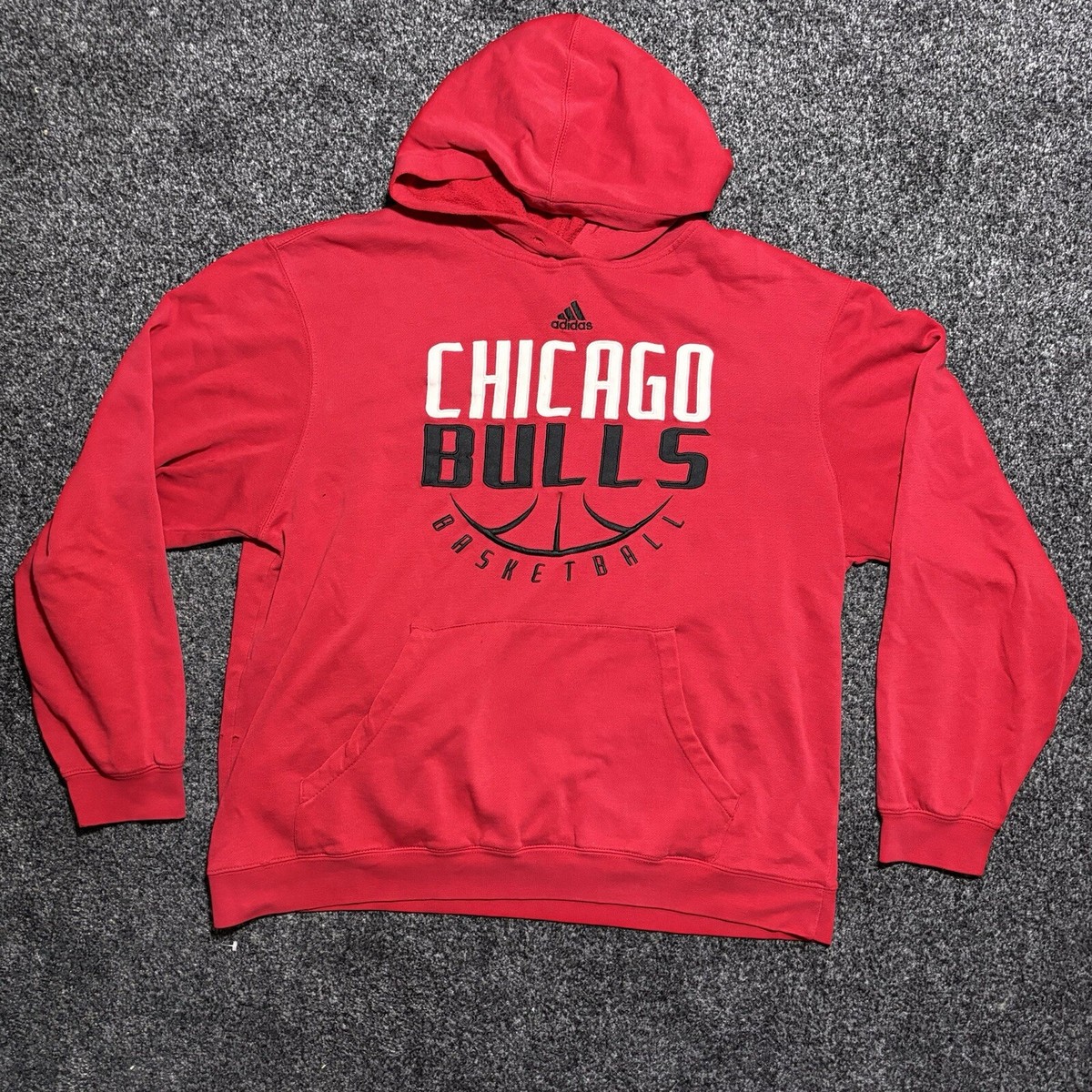 Adidas Chicago Bulls Mens Medium Red Pullover Hoodie Jumper Basketball
