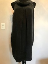 $2.180 S M 44 ALEXANDER MCQUEEN DRESS SILK ZIPPER COCOON BLACK KNEE LENGTH