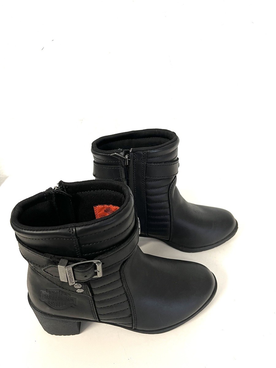 Harley-Davidson レディースバイクブーツ 7M ブラック Harley-Davidson Women's 7M Saffron 5-inch Black Leather D87124