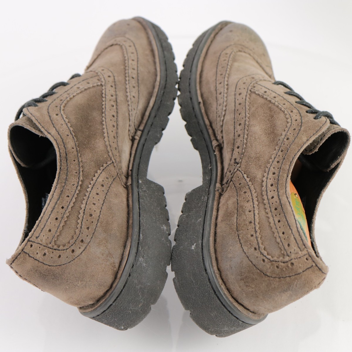 Born Mens Oxford Size 9 Brown Suede Wingtip Brogue Lug Sole 