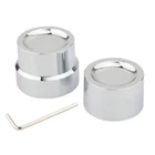 2x Chrome Axle Cover Rear Axle Cover Nut Caps Cover For Harley 883