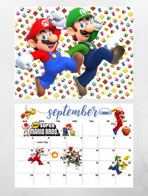super-mario-wall-calendar-2023-ebay
