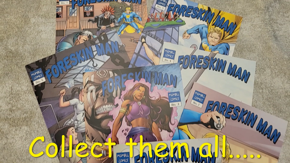Complete Set ForeSkin Man Print Edition Comic Books Issues 1 7 RARE complete-set-foreskin-man-print-edition-comic-books-issues-1-7-rare