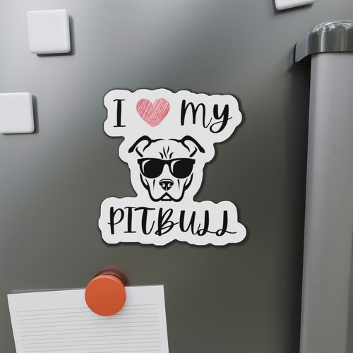 I LOVE my PITBULL Magnet, Dog Lover Fridge Magnet, Pitbull Magnets, I Heart Pits - Picture 3 of 16