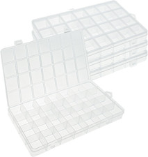 4Pcs 28 Grids Bead Organizer Box, Craft Organizers and Storage, Clear Bead Stora