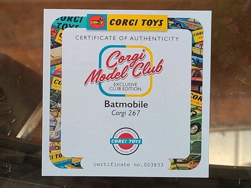 2024 Reissued Corgi MATTE Black Exclusive Club Member 1966 Batmobile (267) - Picture 9 of 9
