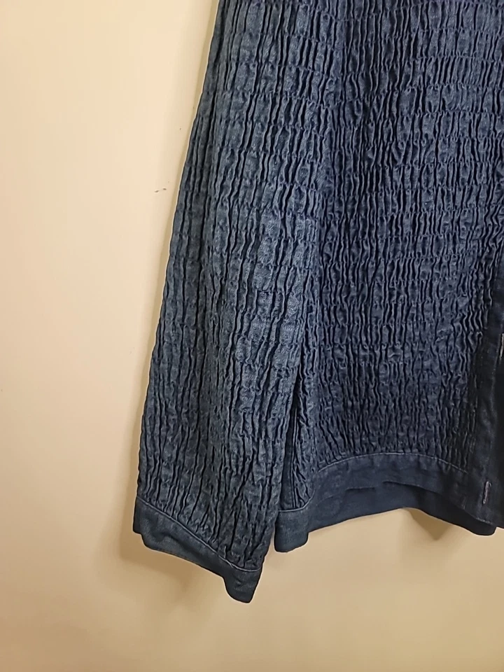 De colección Años 80 Gene Ewing Mujer Denim Abotonado Medio Azul Acanalado Elastizado Western Foto 4 de 4