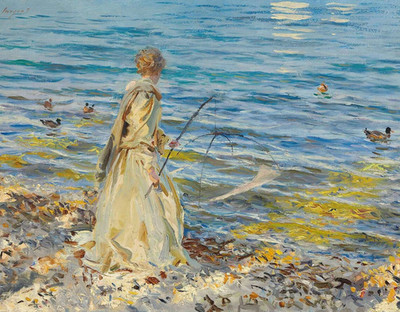 John Singer Sargent Girl Fishing Canvas Print 8x10 Giclee Wall Art Artwork Decor
