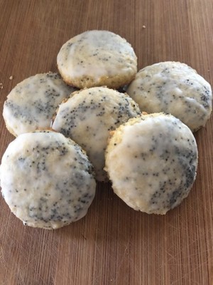 Keto Iced Lemon Poppy Cookies *Gluten Free* Diabetic Friendly*  Only 1 Net Carb!