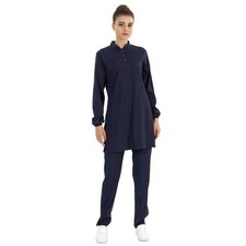 Modest Mandarin Collar Doctor Nurse Medical Scrubs Set Luxury Lycra Fabric