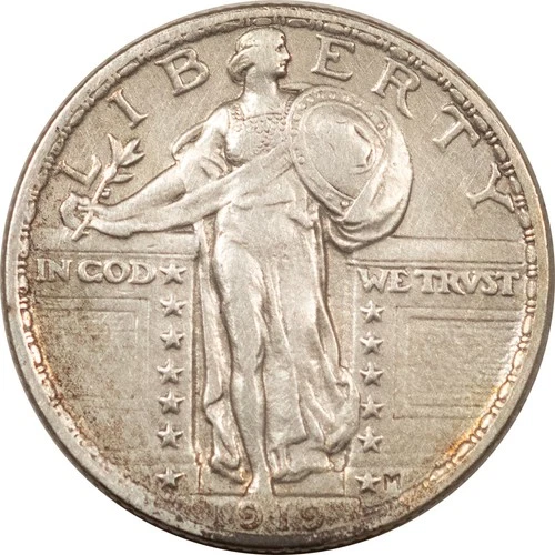 1919 STANDING LIBERTY QUARTER - XF+ DETAILS CLEANED!