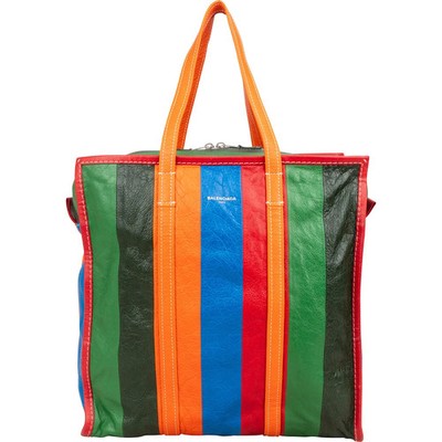 Balenciaga Multicolor Calfskin Bazar Large Shopper Tote Handbag Tasche