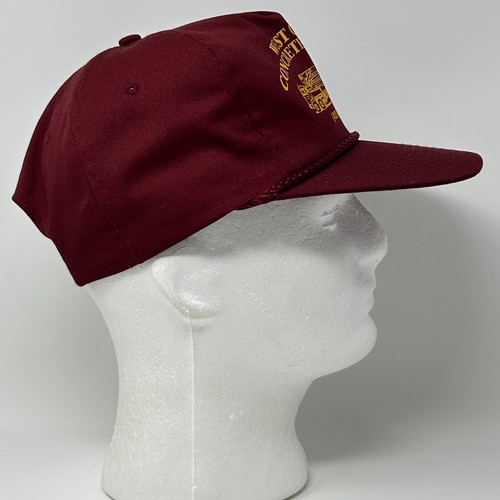 Vintage West Coast Concrete Pumping Hat Cap Red 90s Stanwood Snapback Rope Cord - Picture 7 of 9