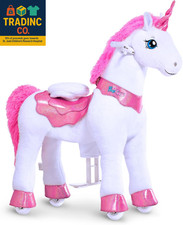 Ride on Unicorn Toys for Girls Pony Riding Pink Unicorn Rocking Horse With Brak