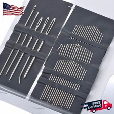 55PCS Stainless Steel Big Eye Sewing Needles Set for Hand Sewing Embroidery