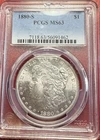 1880-S $1 Morgan Silver Dollar. PCGS MS-63. Free Shipping