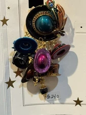 2001 LUNCH AT THE RITZ Les Chapeau Pin Brooch Signed 4" NEW ON CARD NWT LATR