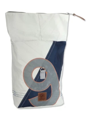 360 GRAD KRAMER TASCHENAGENTUR Rucksack Möwe recyceltes Segeltuch Weiß Blau Grau