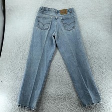 Vtg Distressed Levi's 550 Jeans 34x32 Relaxed Fit Light Wash Orange Tab Denim