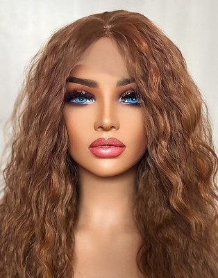 Rotkastanienbraun Kupfer Kastanienbraun Lockig Freepart Lace Front Haar Perücke