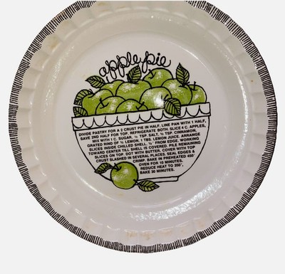 Royal China By Jeannette Recipe Series Apple Pie Deep Dish Pie Plate 11'' Vintage