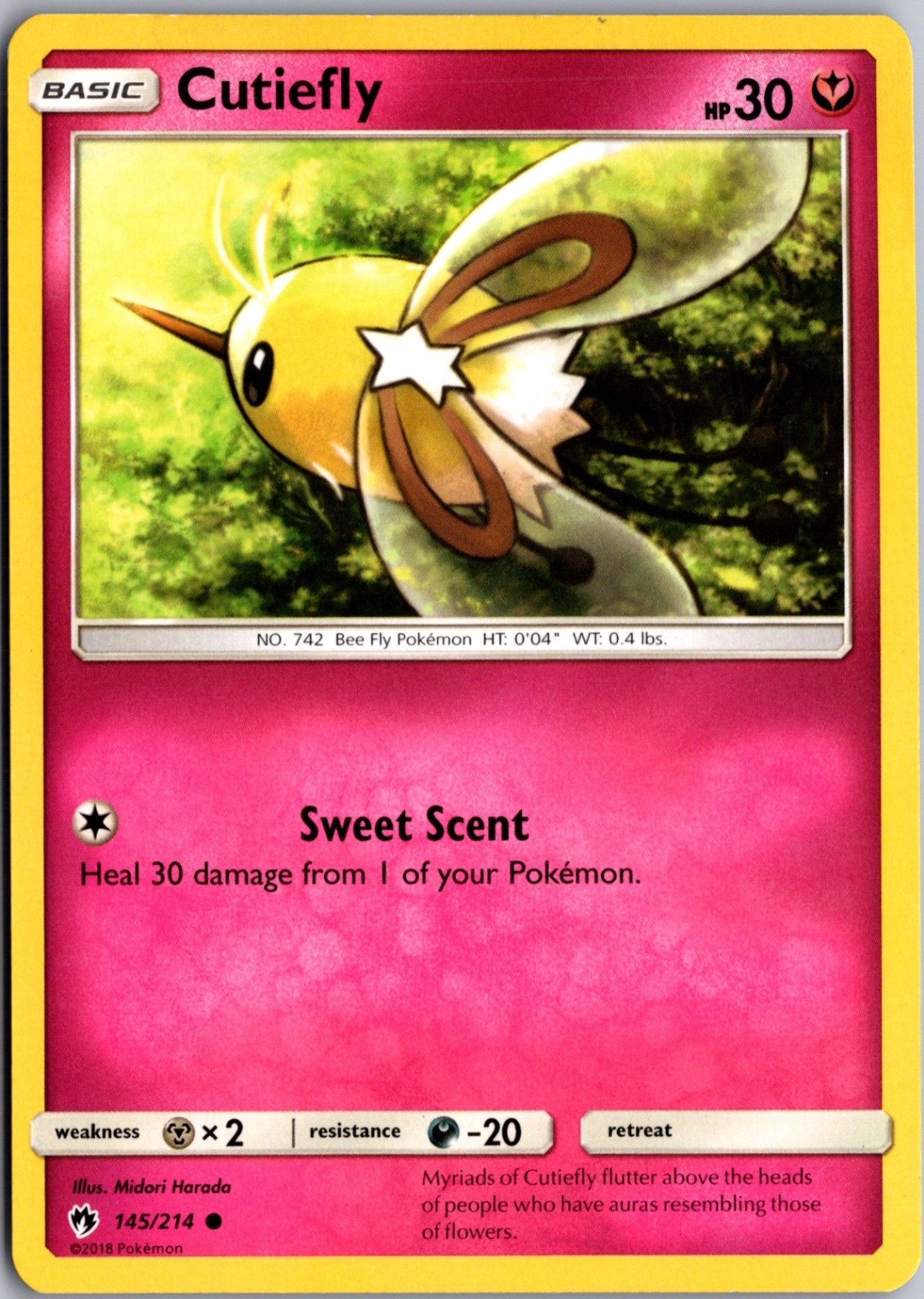 Cutiefly 145/214 Common Lost Thunder Lightly Played Pokemon Card TCG Single