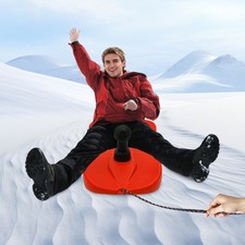 Modern Sled Snowboard with Handle for Kids Sledding Snowboard for Winter Fun Red