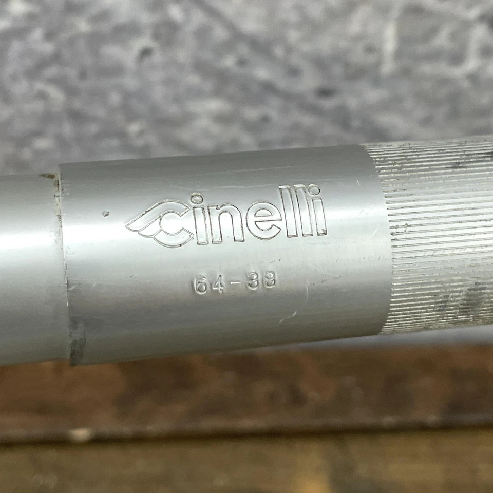 Vintage Cinelli 64 Giro d'Italia 38cm Road Drop Handlebar 26.4mm Silver Italy - Image 2 of 4