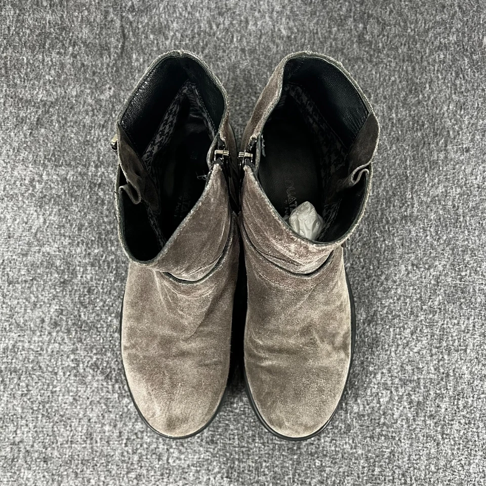 Botas de moto Aquatalia de gamuza para mujer 8,5 hebilla cremallera lateral gris Foto 3 de 4