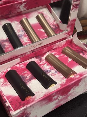 Lancome l'absolu rouge set 4 lipstick Mini With Gift Box And Mirror