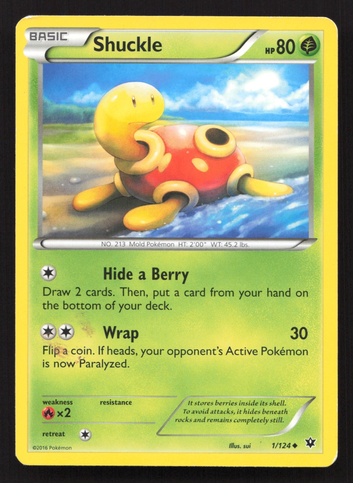 Shuckle 1/124 Uncommon Fates Collide Pokemon NM