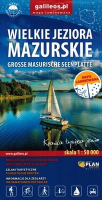 Große Masurische Seen / Masuren. Laminierte Touristenkarte. Ausgabe 2025. Galile