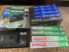 Zenith VAC616 VHS Cassette Adapter, Head Cleaners  Sealed VHS Blank Tapes Lot
