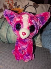DAKOTA Dog JUSTICE EXCLUSIVE Beanie Boo 9  NO TAG Large Pink Purple White Toy