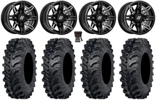 Sedona Rukus 14" Wheels Black +30mm 30" MT911 Tires Kawasaki Mule Pro FXT KRX /