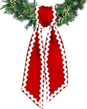 Wreath Sash for Front Door Red Cotton Wreaths Satin Sash Burlap Garland Ribbon