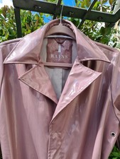 Rains Unisex Dusky Pink Waterproof Holographic Raincoat Trenchcoat Sz XXS/XS New