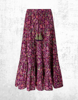 Womens Joe Browns Cotton Heidi Tiered Maxi Skirt Purple