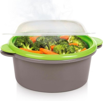 Mini Microwave Steamer, Gray   Fast and Easy Vegetable & Food Steaming