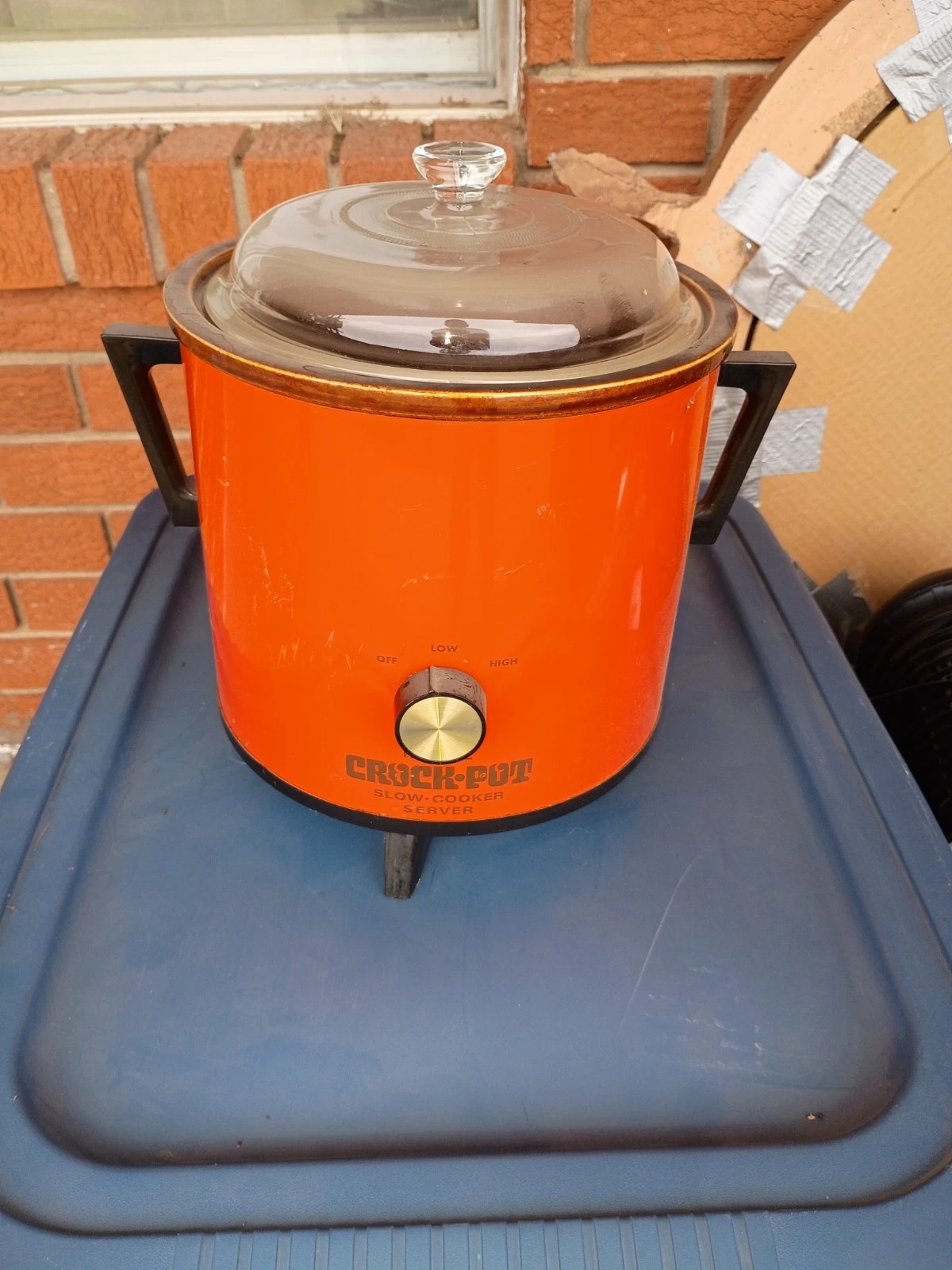 Vintage Rival Crock Pot Slow Cooker Flame Orange 3.5 Quart Model 3100/2 - Works!