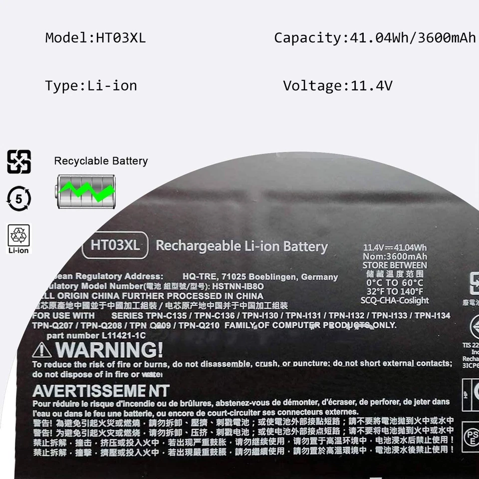 Batteria 3600 mAh per Hp Pavilion 14-CE 15-CS 15-DA 250 G7 255 G7 - Immagine 4 di 4
