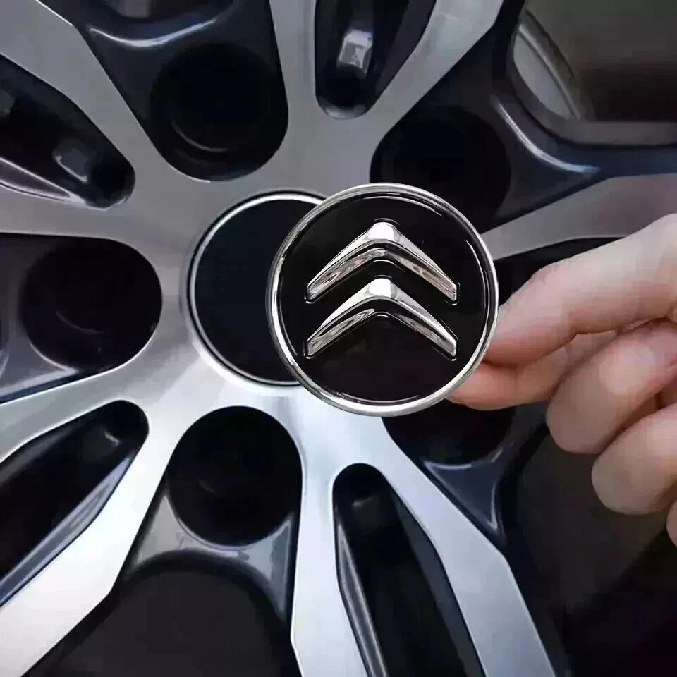 4x Citroen 60mm Alloy Wheel Centre Hub Caps in Black C1 C3 C4 DS3 Most Models-UK - Image 4 of 4