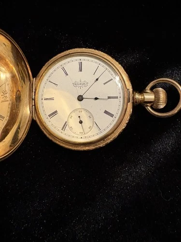 1892 Elgin Grade 118 11j 6s 14K Gold Filled Side Winder Pocket Watch